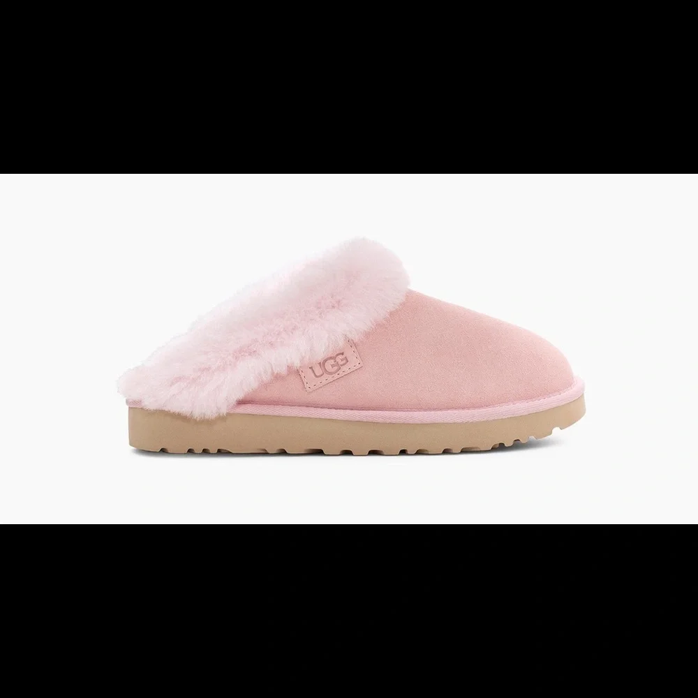 UGG | Cluggette Sheepskin Suede Slippers Pink Cloud LIMITED STOCK Valentines Day - Picture 9 of 11